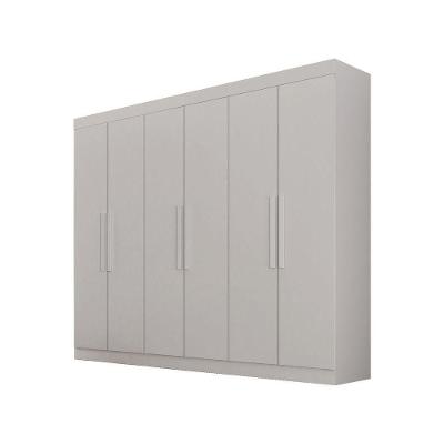 Guarda Roupa Casal 6 Portas 4 Gavetas Canadá S- Espelho Com Pés - Leifer Móveis Branco