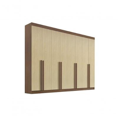 Guarda Roupa Casal 8 Portas 8 Gavetas Sem Pés Daymont - D' Doro Castanho-linho