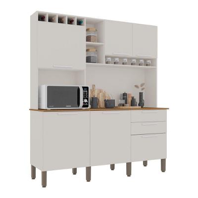 Armário De Cozinha 6 Portas 2 Gavetas New Topázio Salleto Branco