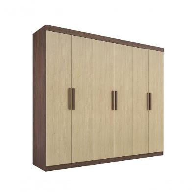 Guarda Roupa Casal Colibri 6 Portas 6 Gavetas Sem Pés - D' Doro Castanho/linho