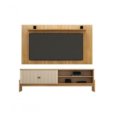 Rack Ouro Com Painel Tiradentes Valdemoveis Cinamomo-off White