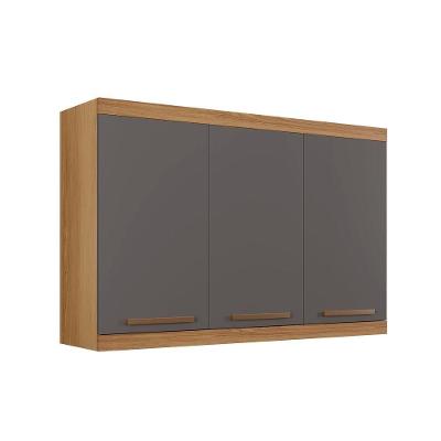 Armário Aéreo Talismã 3 Portas Arte Móveis Cinamomo-grafite