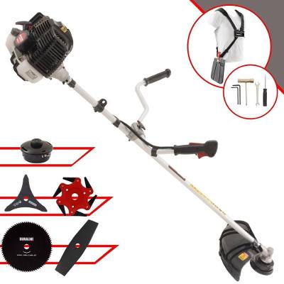 Roçadeira Profissional Lateral Kawashima Kw52le À Gasolina 52c 2,5hp 2t + Faca 2 Pontas 330mm + Faca 80 Dentes 255mm +