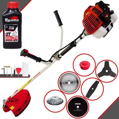 Roçadeira Kawashima Kw43l À Gasolina 43c 1,7hp + Faca 2 Pontas + Faca 40 Dentes + Faca 80 Dentes + Escova 38 Cerdas + Óleo
