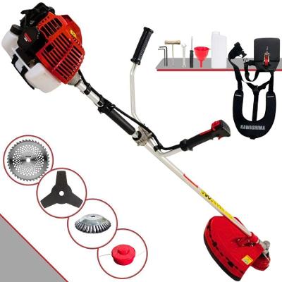 Roçadeira Profissional Lateral Kawashima Kw52l À Gasolina 52c 2,5hp + Faca 40 Dentes Duraline 255mm 2mm + Escova Rotati