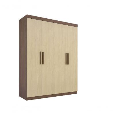 Guarda Roupa 4 Portas 3 Gavetas Sem Pés Colibri Plus - D' Doro Castanho/linho