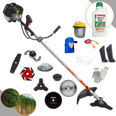 Roçadeira Terra Grh430 43cc 1,7hp + Faca 2 Pontas + Faca 40 Dentes + Faca 80 Dentes + Faca 6 Pontas + Escova 38c