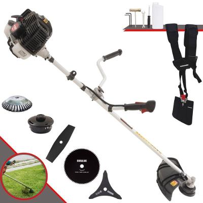 Roçadeira Profissional Lateral Kawashima Kw43le À Gasolina 43cc 1,7hp + Faca 2 Pontas 330mm + Faca 80 Dentes 255mm + Es