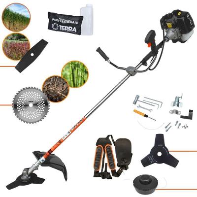 Roçadeira Profissional Lateral Terra Grh430 À Gasolina 43cc 2t 1,7hp + Faca 2 Pontas Duraline 330mm 2,7mm + Faca 40 Den