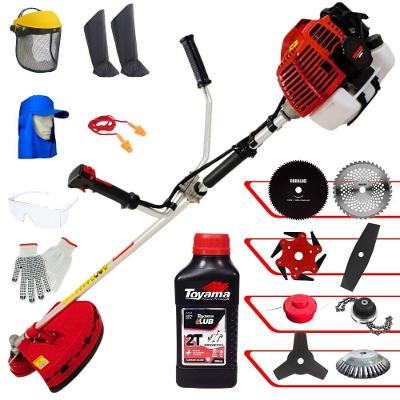 Roçadeira Kawashima Kw52l 52c 2,5hp + Faca 2 Pontas + Faca 40 Dentes + Faca 80 Dentes + Faca 6 Pontas + Escova 38c