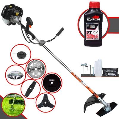 Roçadeira Profissional Terra Grh520 À Gasolina 52cc 2,5hp + Faca 3 Pontas + Faca 40 Dentes + Faca 80 Dentes + Escova 38