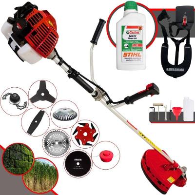 Roçadeira Kawashima Kw52l 52c 2,5hp + Faca 2 Pontas + Faca 40 Dentes + Faca 80 Dentes + Faca 6 Pontas + Escova 38 Cerda