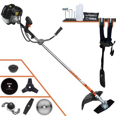 Roçadeira Profissional Terra Grh520 À Gasolina 52cc 2,5hp + Faca 3 Pontas 255mm + Faca 40 Dentes 255mm + Faca 80 Dentes