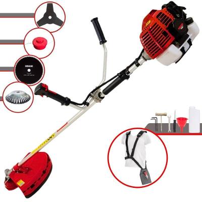 Roçadeira Profissional Lateral Kawashima Kw52l À Gasolina 52c 2,5hp + Faca 80 Dentes Duraline 255mm 1,5mm + Escova Rota