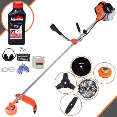 Roçadeira Profissional Terra Gr520xp À Gasolina 52cc 2t 2,5hp + Faca 2 Pontas 330mm + Faca 3 Pontas 255mm + Faca 80 Den