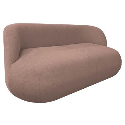 Sofá Nimbus 180cm Orgânico Luxo Sala Recepção 3 Lugares Linho Rosê
