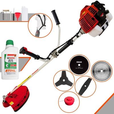 Roçadeira Profissional Kawashima Kw43l À Gasolina 43c 1,7hp + Faca 2 Pontas + Faca 40 Dentes + Faca 80 Dentes + Escova