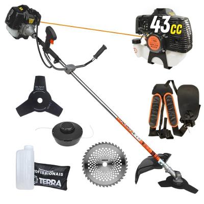 Roçadeira Profissional Lateral Terra Grh430 À Gasolina 43cc 2t 1,7hp + Faca 40 Dentes Duraline 255mm 2mm - 2552540gcjb