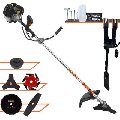 Roçadeira Profissional Lateral Terra Grh430 À Gasolina 43cc 2t 1,7hp + Faca 2 Pontas 330mm + Faca 80 Dentes 255mm + Fa