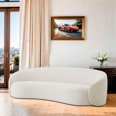 Sofá Orgânico Luxo Recepção 250cm Amore Bouclé Branco