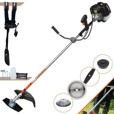 Roçadeira Profissional Lateral Terra Grh520 À Gasolina 52cc 2t 2,5hp + Faca 40 Dentes Duraline 255mm 2mm + Escova Rotat