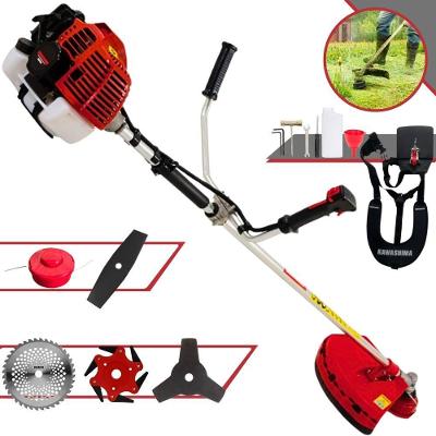 Roçadeira Profissional Lateral Kawashima Kw52l À Gasolina 52c 2,5hp + Faca 2 Pontas 330mm + Faca 40 Dentes 255mm + Faca