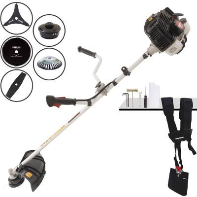 Roçadeira Profissional Lateral Kawashima Kw52le À Gasolina 52c 2,5hp 2t + Faca 2 Pontas 330mm + Faca 80 Dentes 255mm +