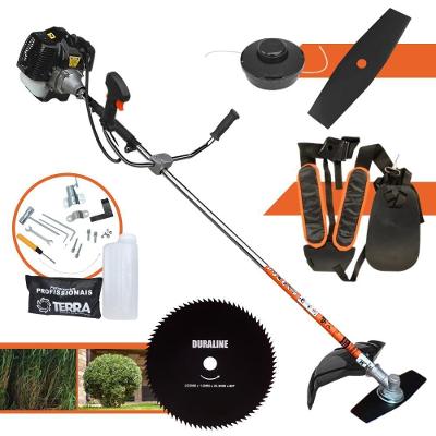 Roçadeira Profissional Lateral Terra Grh520 À Gasolina 52cc 2t 2,5hp + Faca 80 Dentes Duraline 255mm 1,5mm - 255258oju
