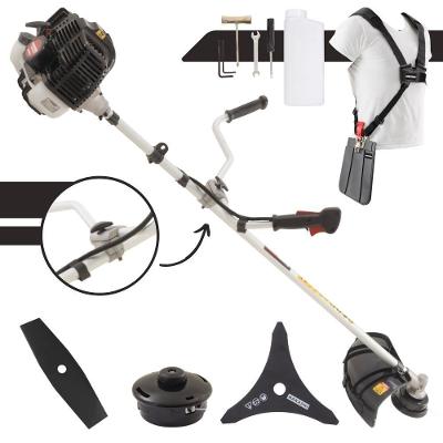 Roçadeira Profissional Lateral Kawashima Kw43le À Gasolina 43cc 1,7hp Com Faca 3 Pontas + Faca 2 Pontas Duraline 330mm