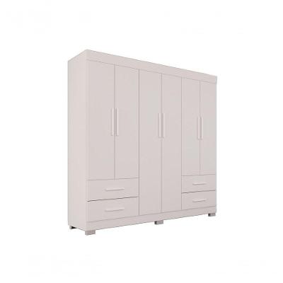 Guarda Roupas Casal Texas 6 Portas 4 Gavetas Sem Espelho Salleto Branco