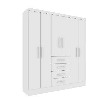 Guarda Roupa Casal 6 Portas 4 Gavetas Arizona S/ Espeho S/ Pés - Tcil Neve