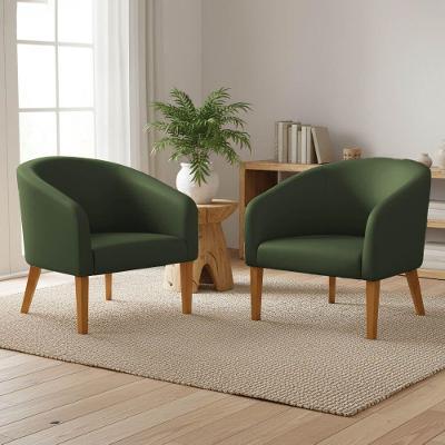 Kit 2 Poltronas Sala Stella Decorativa Couro Sintético Verde D'Rossi