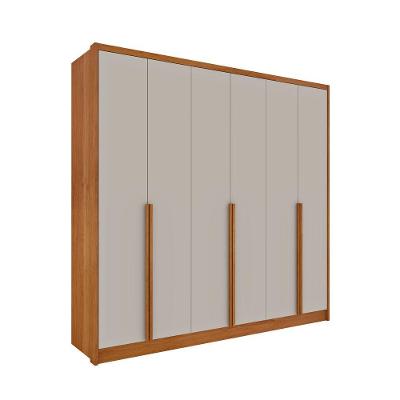 Guarda Roupa Casal 6 Portas 6 Gavetas 100% Mdf Fortuna S/ Espelho S/ Pés - Tcil Cinamomo/off White