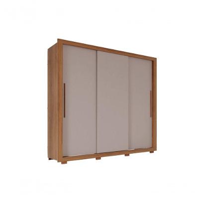 Guarda Roupa Casal Panamá 3 Portas 4 Gavetas Salleto Cinamomo/off White