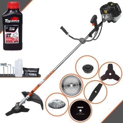 Roçadeira Profissional Terra Grh430 À Gasolina 43cc 1,7hp + Faca 2 Pontas + Faca 40 Dentes+ Faca 80 Dentes + Escova 38c
