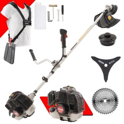 Roçadeira Profissional Lateral Kawashima Kw43le À Gasolina 43cc 1,7hp Com Faca 3 Pontas + Faca 40 Dentes Duraline 255mm