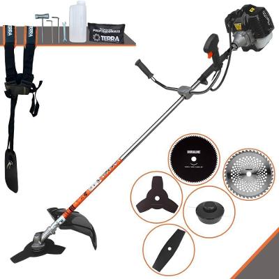 Roçadeira Profissional Lateral Terra Grh430 À Gasolina 43cc 1,7hp + Faca 2 Pontas 330mm 2,7mm + Faca 40 Dentes 255mm 2m