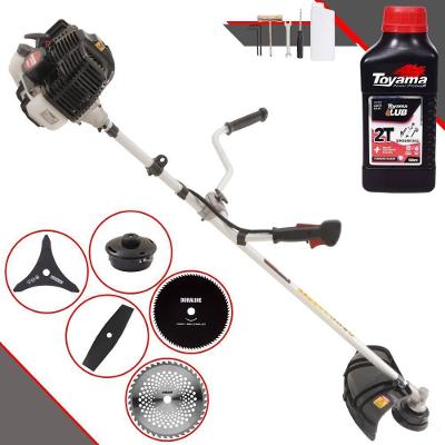 Roçadeira Kawashima Kw43le À Gasolina 43cc 1,7hp + Faca 2 Pontas 330mm + Faca 40 Dentes 255mm + Faca 80 Dentes 255mm