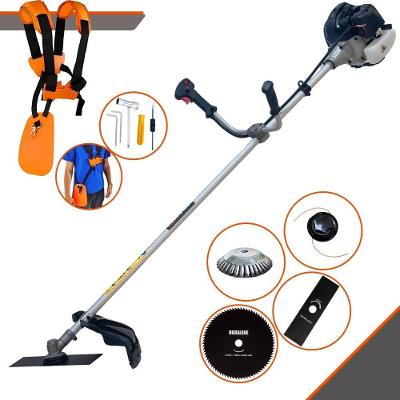 Roçadeira Lateral Anmax Cg430b À Gasolina 2 Tempos 43cc 1,7hp Profissional + Faca 80 Dentes Duraline 255mm + Escova Rot