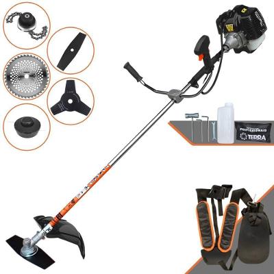 Roçadeira Profissional Lateral Terra Grh520 À Gasolina 52cc 2t 2,5hp + Faca 3 Pontas 255mm 2,9mm + Faca 40 Dentes 255mm