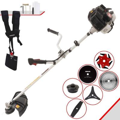 Roçadeira Profissional Lateral Kawashima Kw43le À Gasolina 43cc 1,7hp + Faca 2 Pontas + Faca 40 Dentes + Faca 80 Dentes