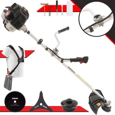 Roçadeira Profissional Lateral Kawashima Kw43le À Gasolina 43cc 1,7hp Com Faca 3 Pontas + Faca 80 Dentes Duraline 255mm