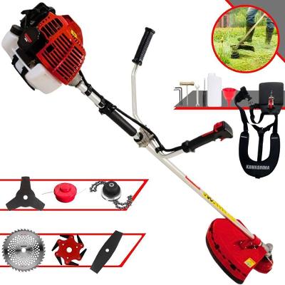 Roçadeira Profissional Lateral Kawashima Kw52l À Gasolina 52c 2,5hp + Faca 2 Pontas 330mm + Faca 40 Dentes 255mm + Trim