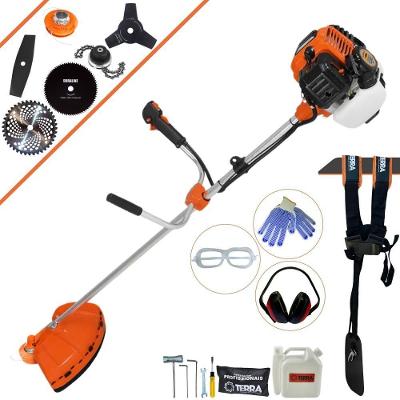 Roçadeira Profissional Lateral Terra Gr520xp À Gasolina 52cc 2t 2,5hp + Faca 2 Pontas 330mm + Faca 3 Pontas 255mm + Fac