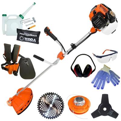 Roçadeira Profissional Lateral Terra Gr520xp À Gasolina 52cc 2t 2,5hp + Faca 3 Pontas Duraline 255mm 2,9mm - 255253pju