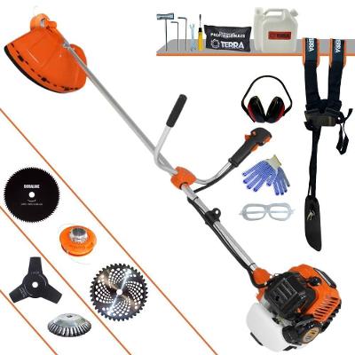 Roçadeira Profissional Lateral Terra Gr520xp À Gasolina 52cc 2t 2,5hp + Faca 3 Pontas 255mm + Faca 80 Dentes 255mm + Es