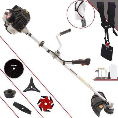 Roçadeira Profissional Lateral Kawashima Kw43le À Gasolina 43cc 1,7hp + Faca 2 Pontas 330mm + Faca 80 Dentes 255mm + F