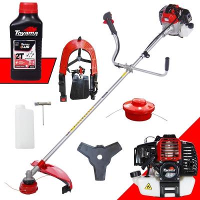 Roçadeira Profissional À Gasolina Toyama Rt52l 52cc 2hp 10.000rpm 2t + Óleo Toyama Fg50 500ml 2t