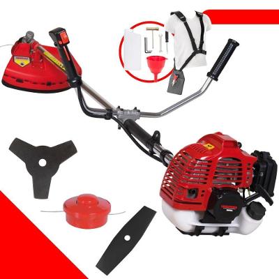 Roçadeira Profissional Lateral Kawashima Kw52l À Gasolina 52c 2,5hp Com Faca 3 Pontas + Faca 2 Pontas Duraline 330mm 2,