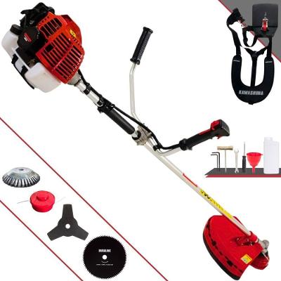 Roçadeira Profissional Lateral Kawashima Kw52l À Gasolina 52c 2,5hp + Faca 80 Dentes Duraline 255mm 1,5mm + Escova Rota